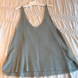 Forever 21 sage green knit loose tank top